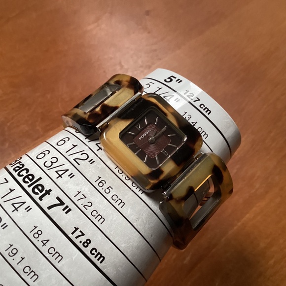 Fossil Tortoise Brown Women’s Watch Square Face & Link Band ES 1759 main image 5